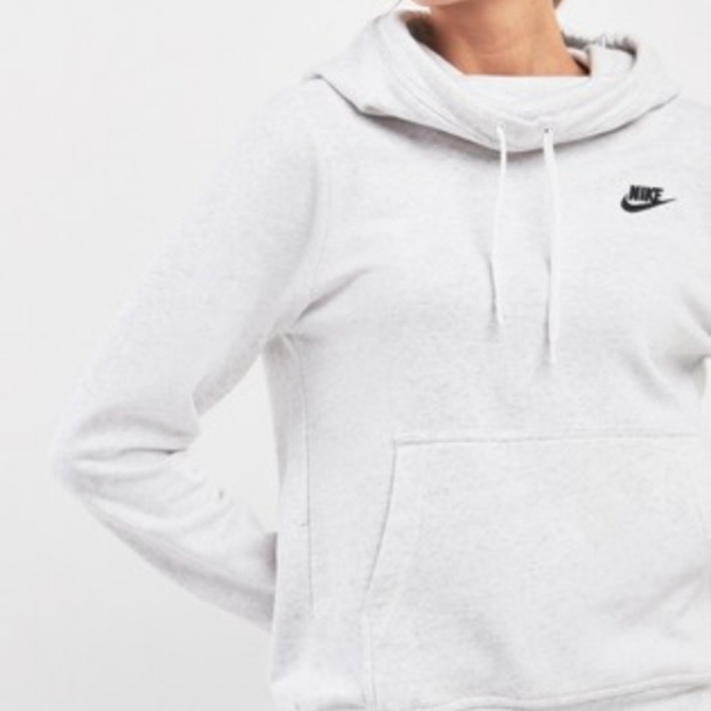Nike women’s light gray heathered oversized drawstring  hoodie